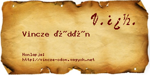 Vincze Ödön névjegykártya