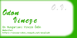 odon vincze business card